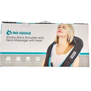 Shiatsu Neck Back Massager w Heat Deep Kneading Massage Pillow Home Relaxation